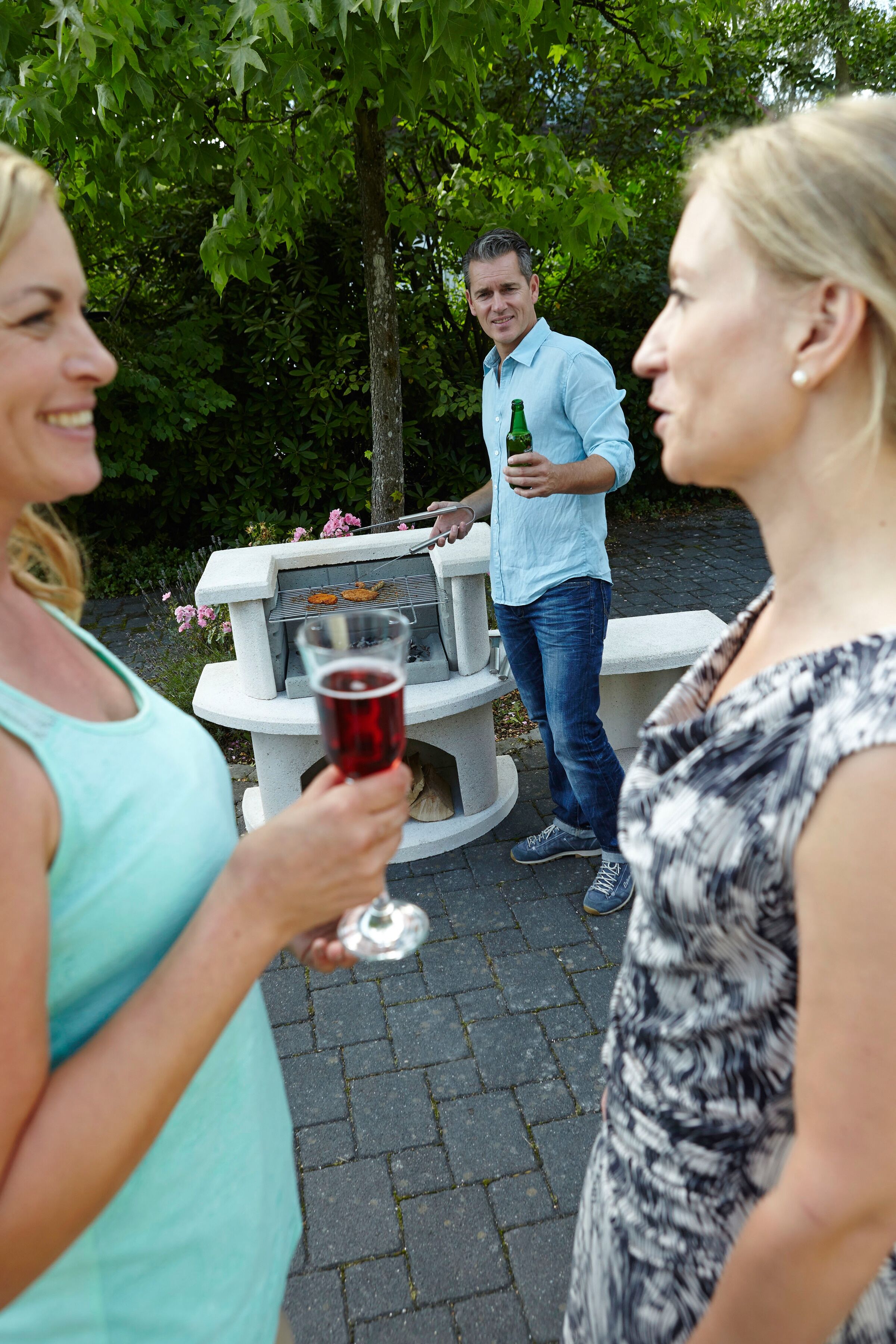 Holzkohlegrill BUSCHBECK "Grillbar Venedig", weiß, B:110cm H:93cm T:65cm, Grills, BxTxH: 110x65x93 cm