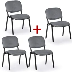 Konferenzstühle VIVA PLUS 3+1 GRATIS - schwarze Füße, grau