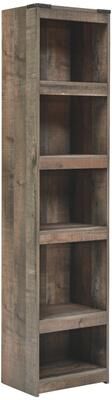 Benjara 72 Inches 5 Compartment Wooden Pier with Metal Brackets, Brown