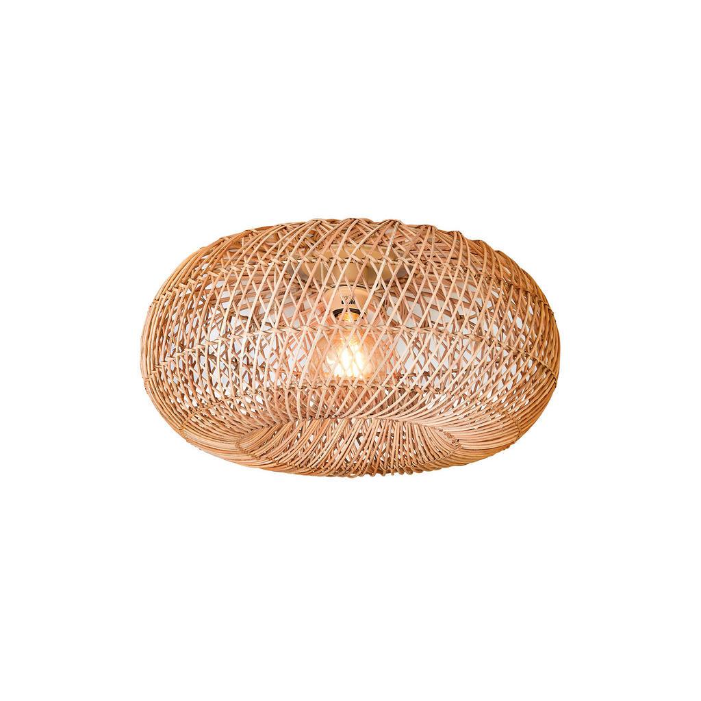 Good & Mojo Deckenleuchte , Naturfarben , Naturmaterialien , rund , 23 cm , Lampen & Leuchten, Innenbeleuchtung, Deckenlampe, Deckenlampen