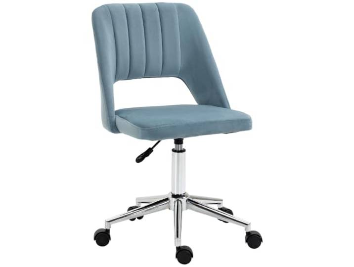 Vinsetto Thuiskantoorstoel met Fluweellook Bureaustoel Blauw