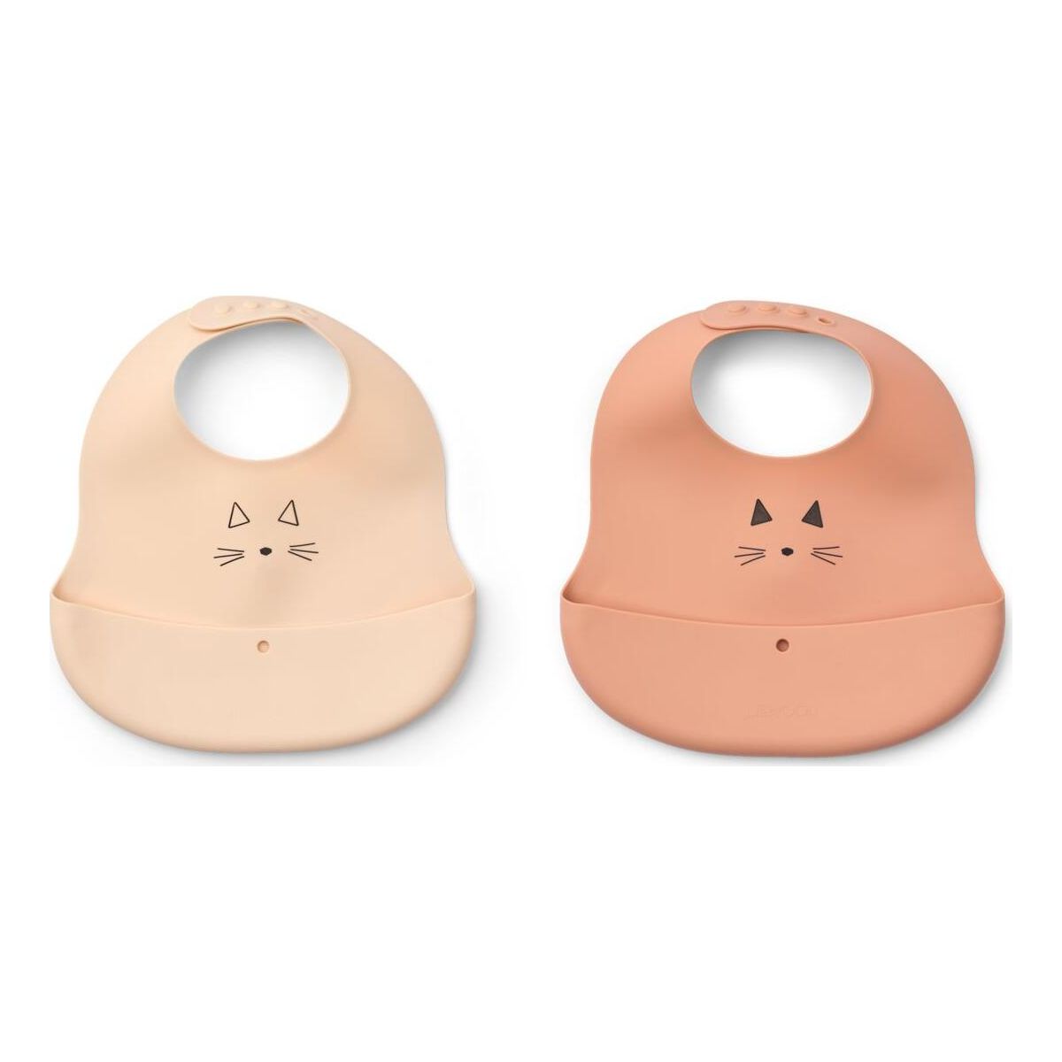 Liewood Ember Printed Bib 2-pack cat appleblossom / tuscany rose (2767) ONE SIZE LW20119-2767-ONE SIZE-CU