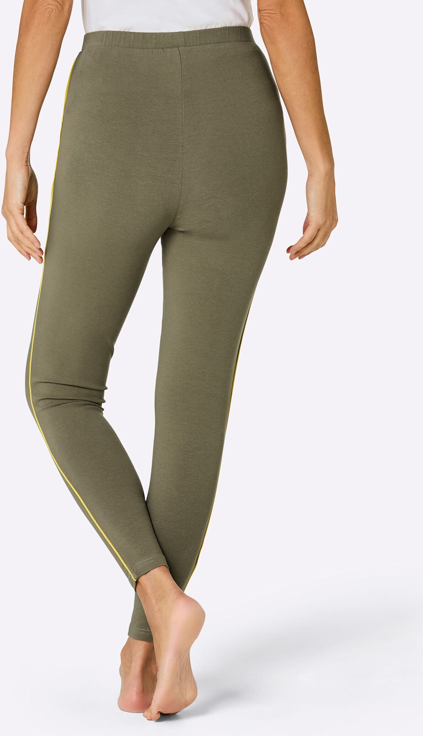 Leggings WITT "Leggings Leggings", Damen, Gr. 44/46, N-Gr, braun (khaki), Single-Jersey, , Sportlich, Hosen Leggings