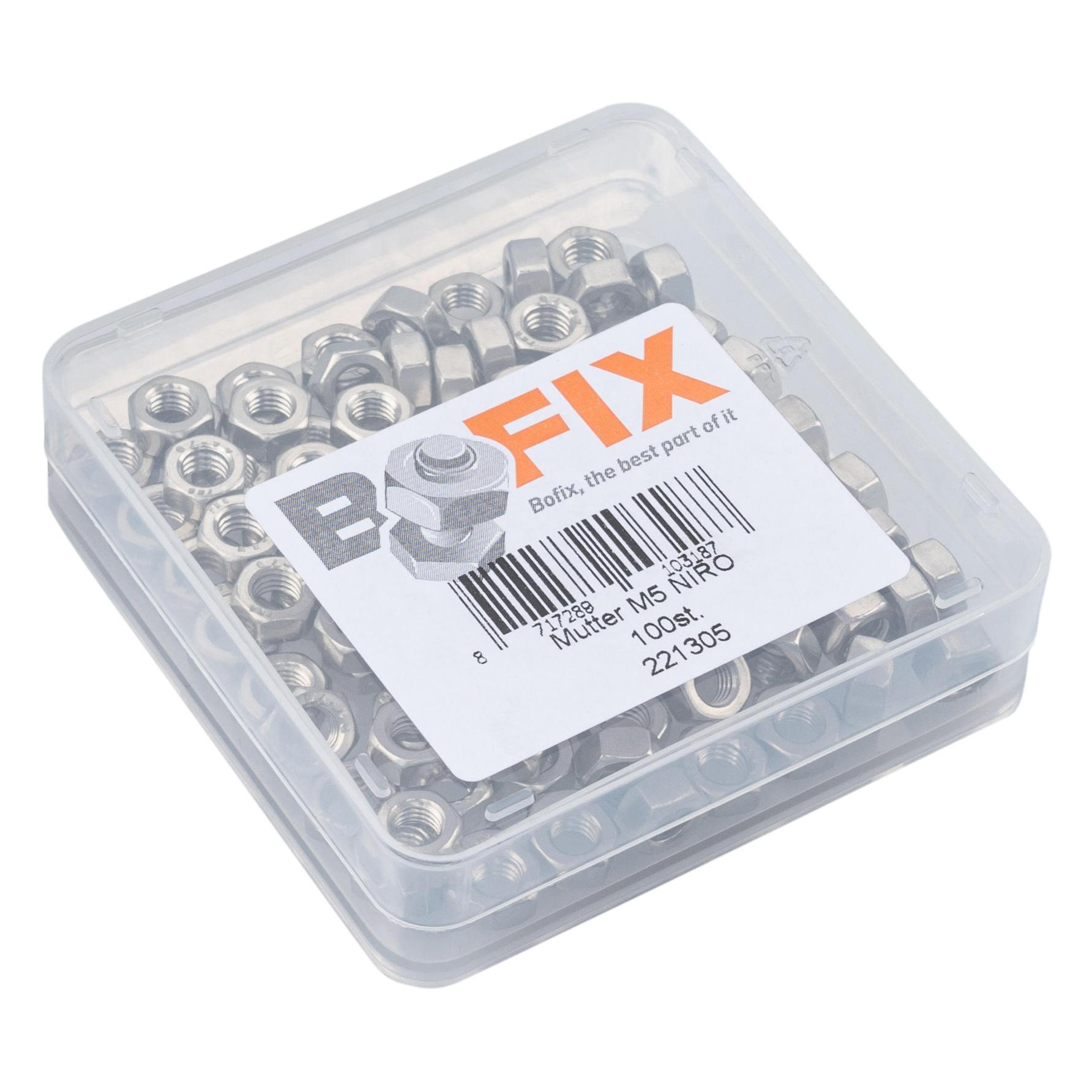 Bofix Sechskantmutter-03424348 Sechskantmutter Silber Einheitsgrösse (M5) (221305)