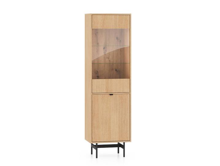 Petits-meubles Vitrine Nila Holz, Braun, Holzwerkstoff, 54x190x40 cm, Esszimmer, Vitrinen, Vitrinenschränke