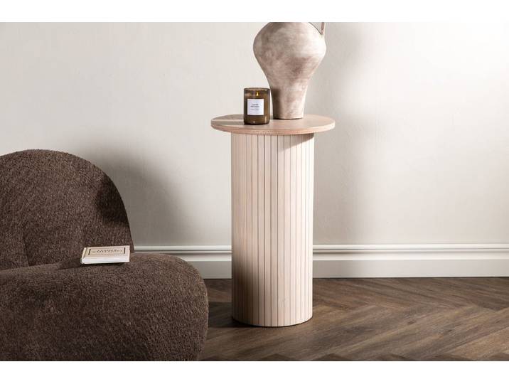 Beistelltisch Nala – modernes Design mit Rippendetails - Hellbraun - Luxusbetten24