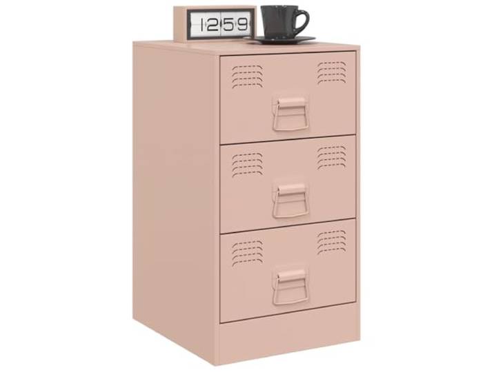 KTHLBRH Nachttische 2 Stück Rosa 34,5 x 39 x 62 cm Stahl 3 Schubladen, Metallgriffe, Kapazität 24 kg, einfache Reinigung, Schlafzimmer