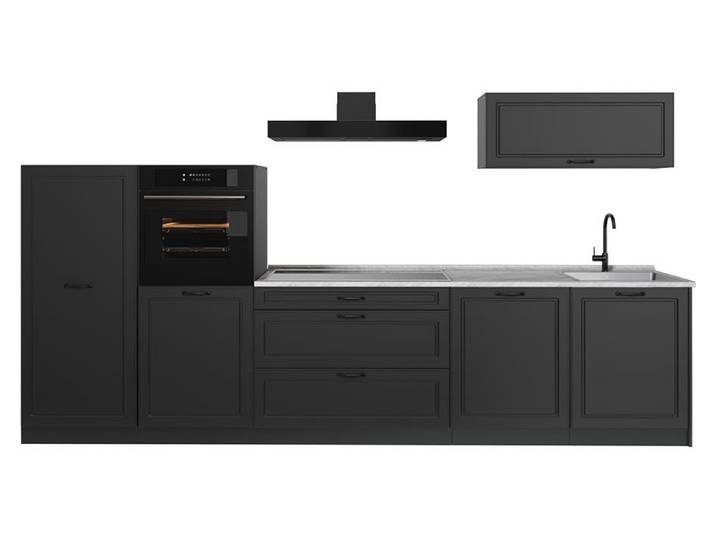 Cuisine Vicco R-Line Anthracite campagne/Anthracite 340cm sans plan de travail\, Model 68009