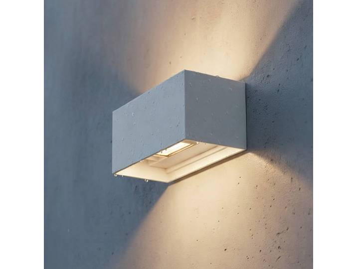 IDEAL LUX LED Aussenwandleuchte Atom, weiß / opal, Metall, Modern, LED Wandleuchte außen