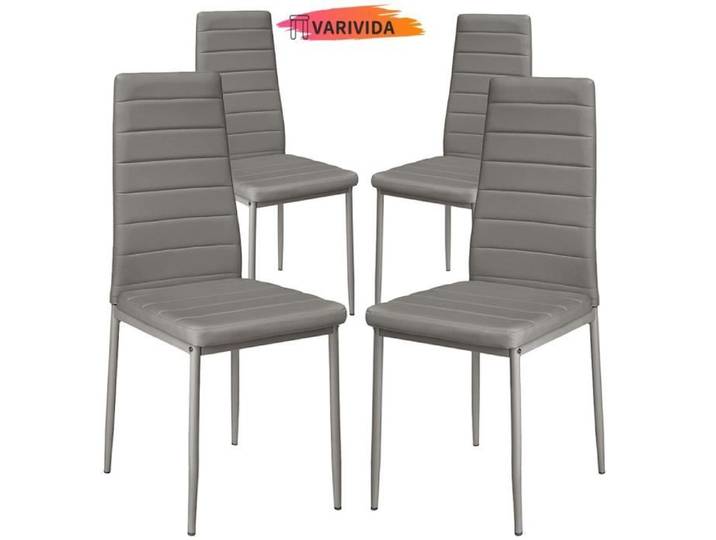 VARIVIDA 4 Chaises de Salle à Manger Siège cuisine (gris)