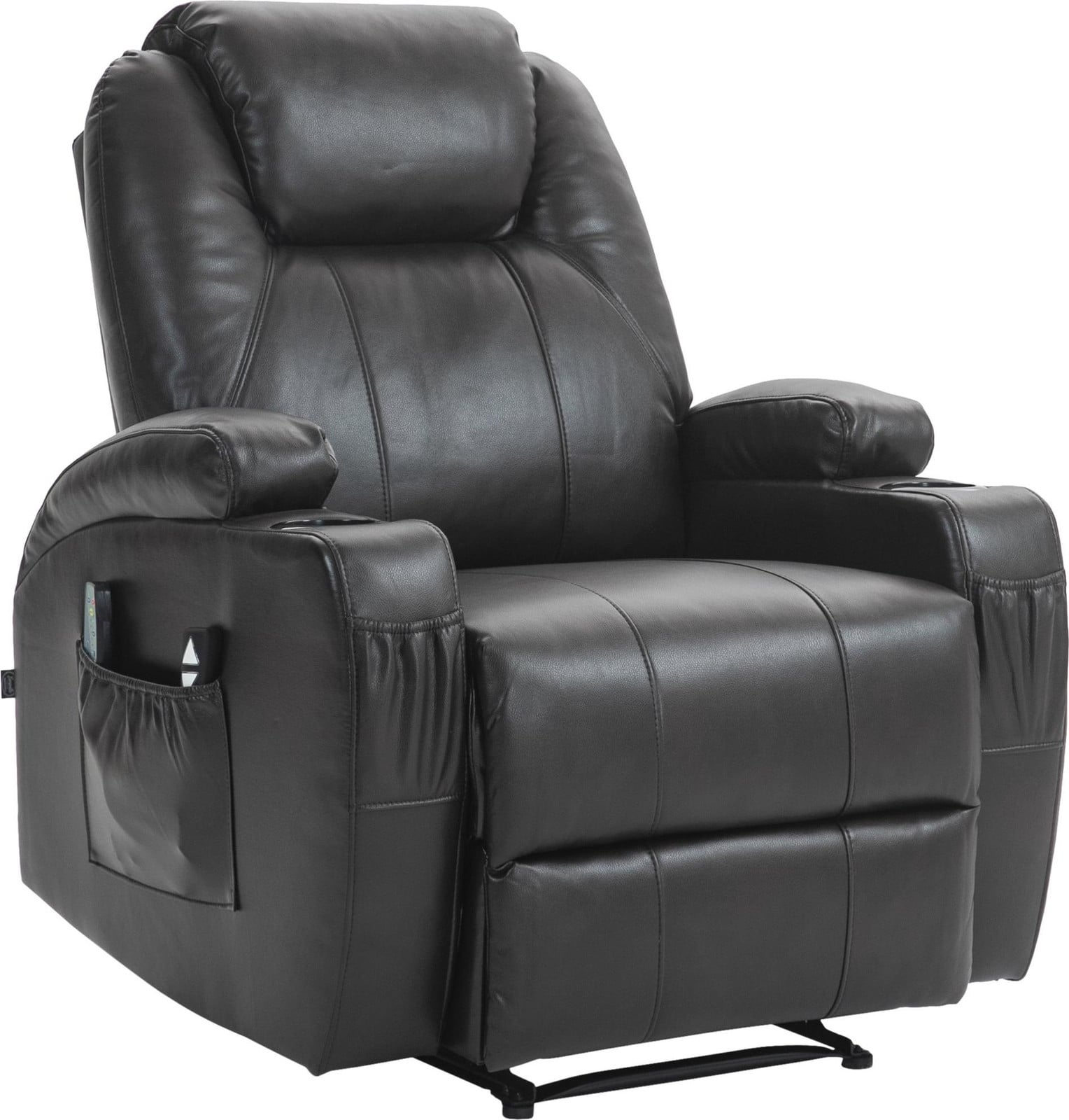 CLP Relax Fauteuil met massagefunctie en voetsteun, Bruin, Kunstleer