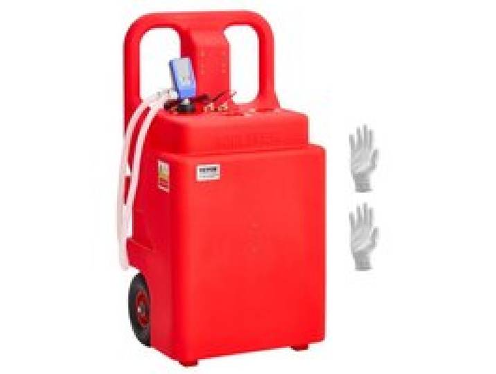 VEVOR Kraftstofftrolley, 121 L, Kraftstoffkanister mit 9,46 L/min elektrischer Kraftstofftransferpumpe, 1,2 m Förderschlauch & Auto-Stop-Sensordüse, Tankadapter, geeignet für Diesel & Benzin, rot