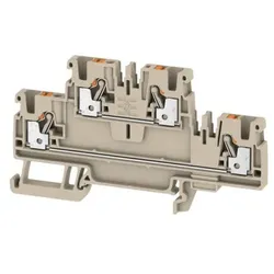 Weidmüller Doppel-Mehrstock-Reihenklemmen A2T 2.5 800V 24A 0,14-2,5qmm beige