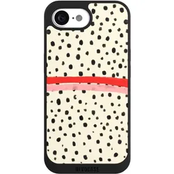 Nivocase Handyhülle für Apple iPhone 17e Hülle NIVOpure Case Schwarz Kunst Punkte Streifen (Apple iPhone 17e), Smartphone Hülle, Schwarz