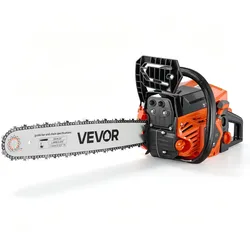 VEVOR Benzin Kettensäge 508mm 62ccm Motorsäge 2,7kW 2-Takt Motorkettensäge, für Holzarbeiten Baumschnitt Rodungsarbeiten, 11.500 U/min, Drehzahl-Synchronisierter Choke, Rutschfester Griff & zwei Tanks