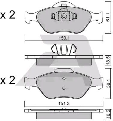 AISIN BPFO-1008 Brake pad set