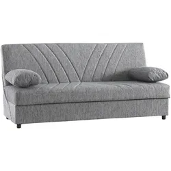 Dmora Schlafsofa Ramon, 3-Sitzer-Container-Schlafsofa mit 2 Kissen inklusive, 181x81h88 cm, Grau