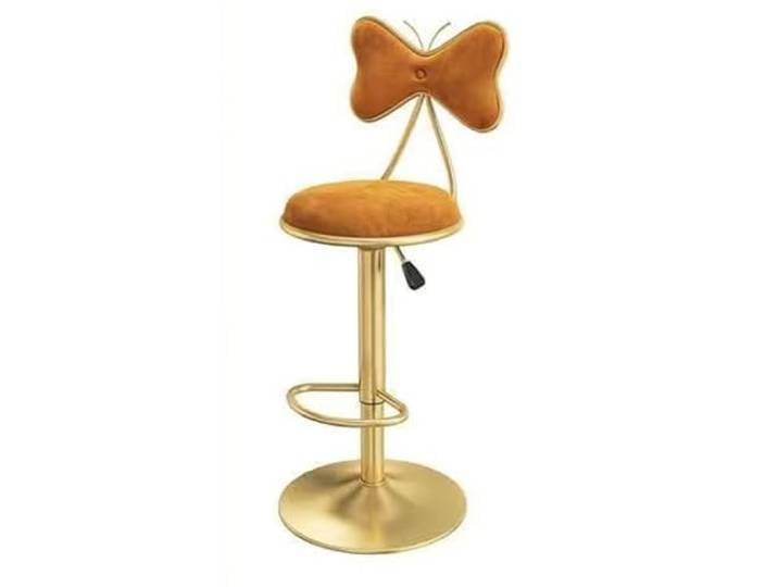 VNCdfhETs Barstuhl Barhocker 2er-Set Thekenhocker, Drehbarer Höhenverstellbarer Barstuhl Schmetterlingslehne Runder Gepolsterter Sitz Barhocker(Orange)