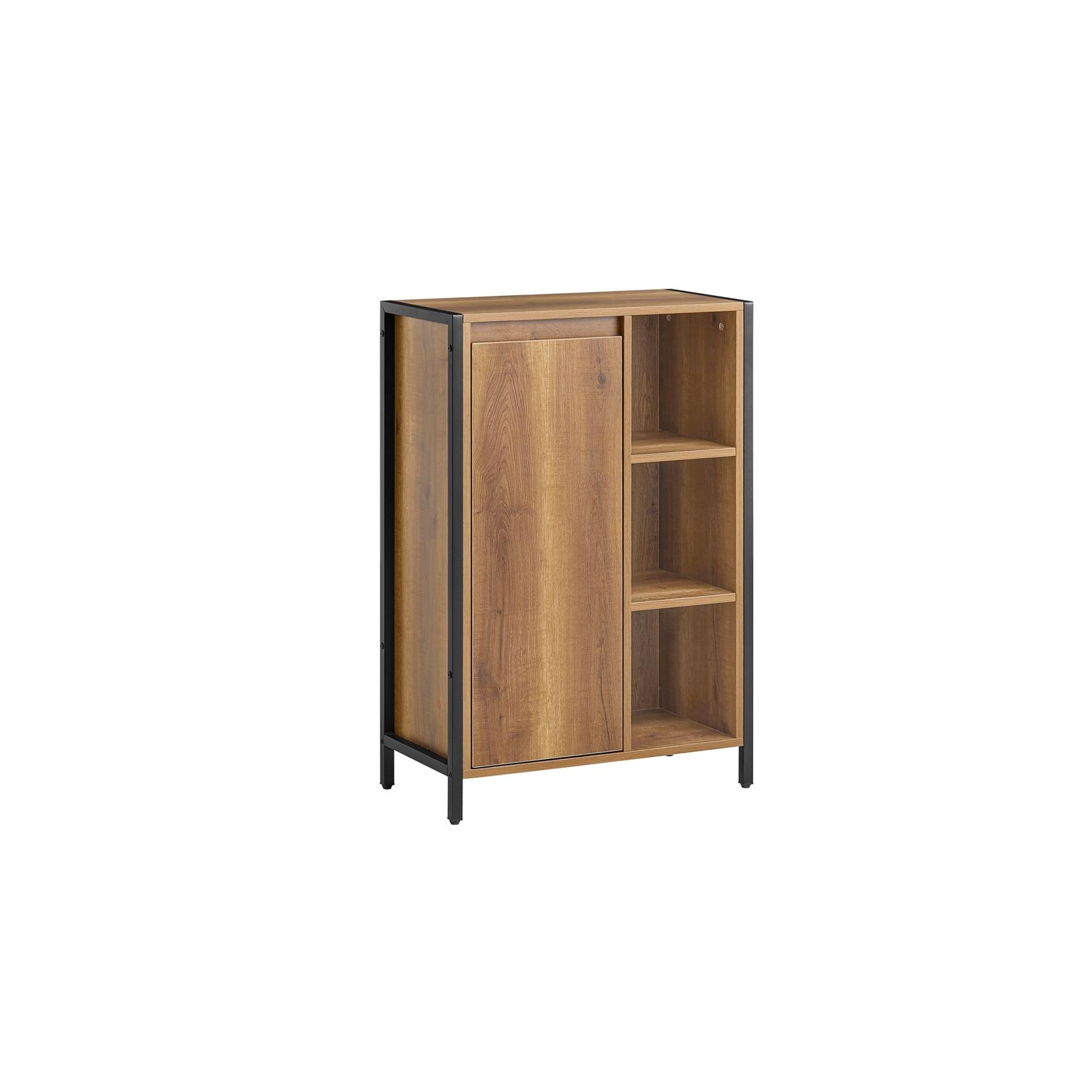 SoBuy Wäscheschrank mit 1 Tür Dunkelbraun 60x30x90cm Funktional