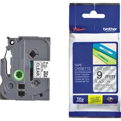 Brother Schriftband TZE121 9mm schwarz/transparent Packung mit 25 Stück