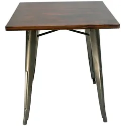 FH Furniture Bistrotisch Alex stapelbar Transparent 70x70 Braun