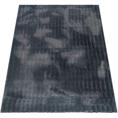 Hochflor-Teppich PACO HOME "Arnheim 743", grau (anthrazit), B:60cm H:27mm L:100cm, Polyester, Teppiche, Uni Farben, Wellen Muster, besonders weich, Hoch-Tief Effekt