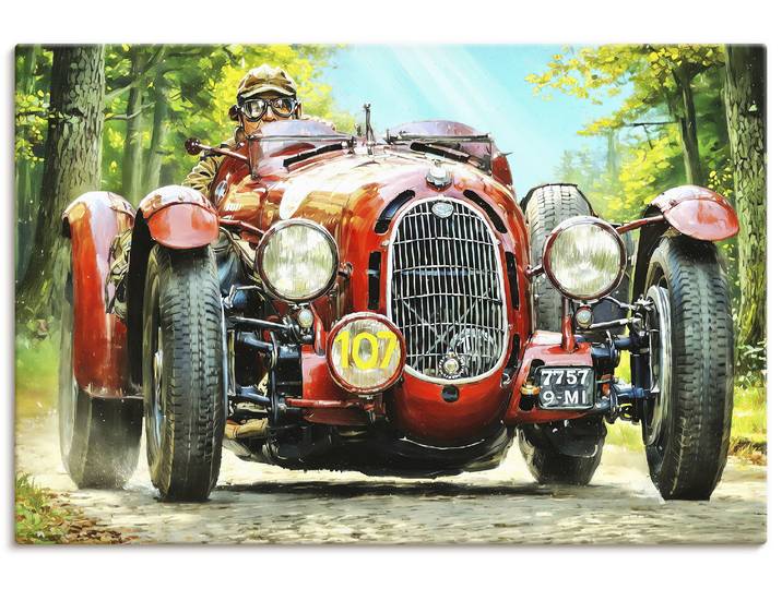 Wandbild ARTLAND Alfa Romeo 8C 2300 Monza , rot (farbe bild(er): farbig), B:90cm H:60cm, Bilder, Wandbild, als Alubild, Leinwandbild, Poster, Wandaufkleber in verschied. Grössen