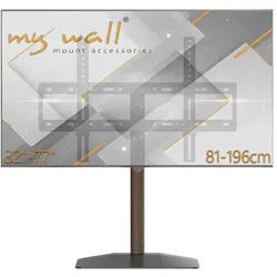 myWall my Wall TV Stand Height-adjustable And Swivelling Screens 3277 81196cm up to 40 Kg 6-position Height (40 kg, 32" - 77"), TV Ständer, Schwarz