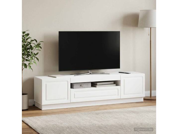 vidaXL LED-TV-Schrank Weiß Holzwerkstoff