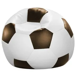 Linke Licardo Fußball-Sitzball Kunstleder weiß/braun Ø 90 cm