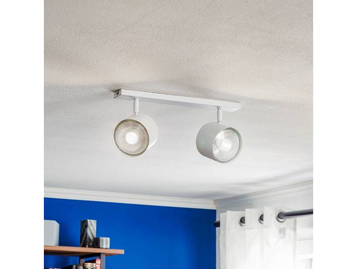 Deckenstrahler Bot, weiß, zweiflammig Bot ALDEX, dimmbar, weiß / opal, für Wohn- / Esszimmer, Metall, Modern, Strahler