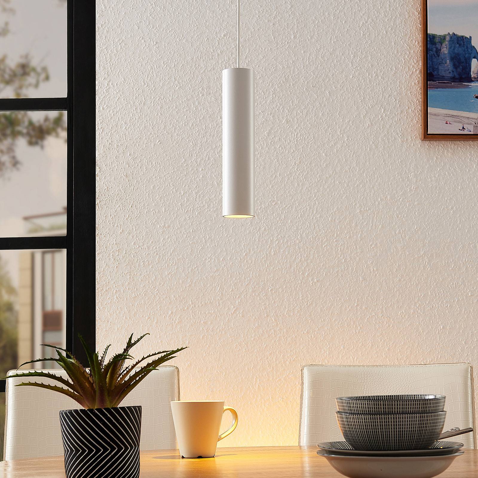 Pendant Light Ejona Arcchio, dimmable, White / opal, Hallway, Aluminium, Modern, Ceiling Light