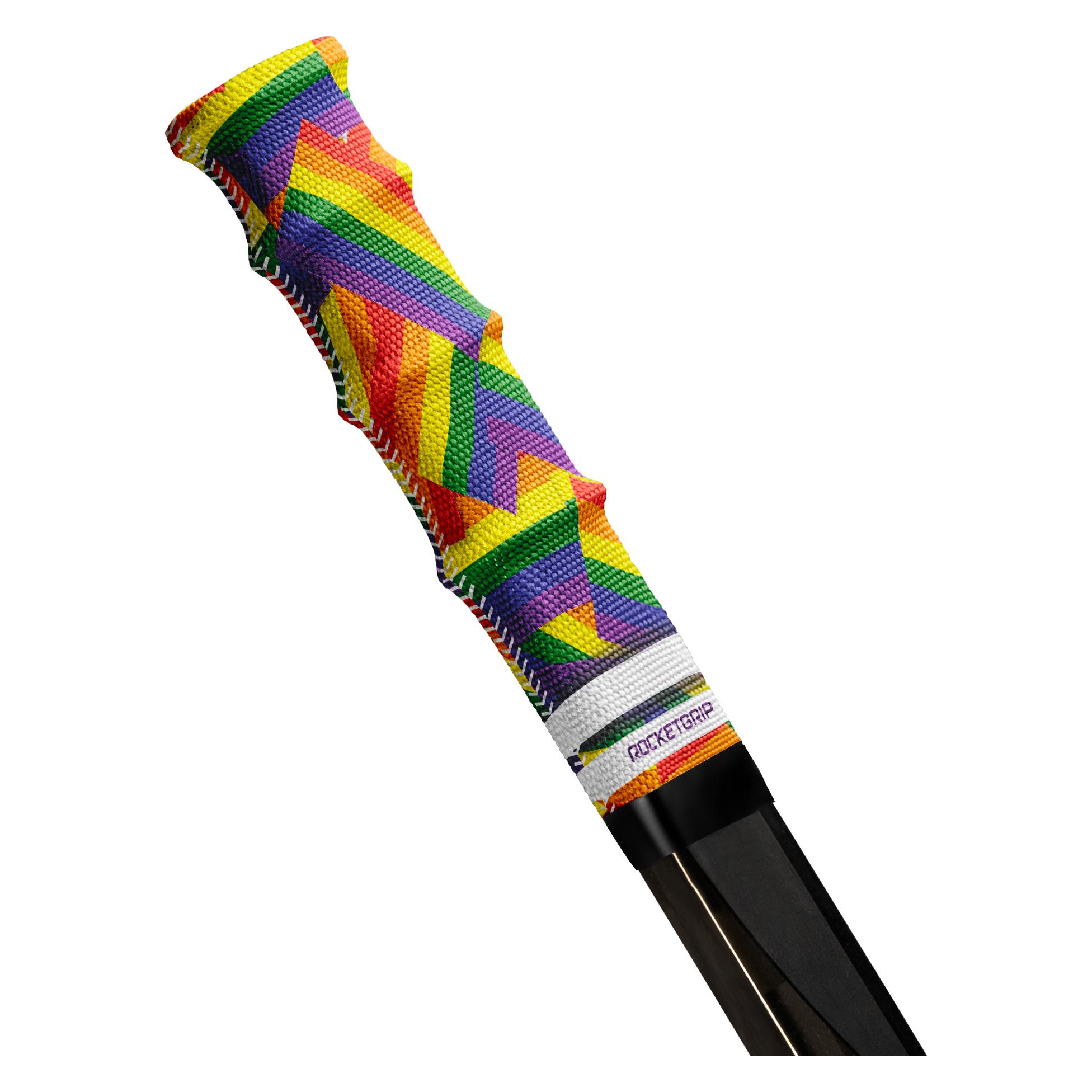 Rocketgrip Stoff-Hockeyschlägergriff (Einheitsgrösse, Regenbogen) (Rocketgrip)