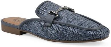 Women's Bobbin Slip On Mule by White Mountain in Blue Smooth (Size 9 M)