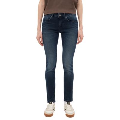 Skinny-fit-Jeans MUSTANG "Damen Style Quincy Skinny", Damen, Gr. 31, Länge 32, blau (702 mittelblau), Denim/Jeans, 98% Baumwolle, 2% Elasthan, unifarben, skinny fit, Jeans