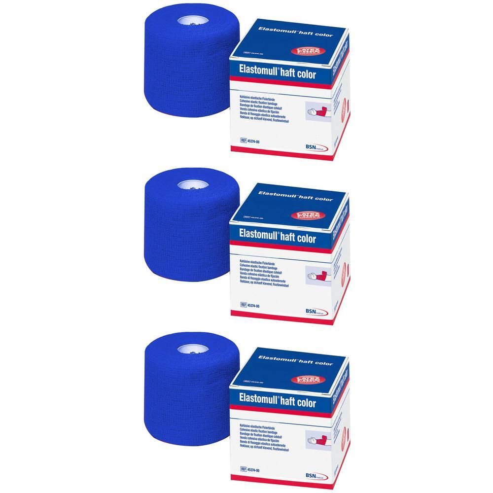 Elastomull haft color 8 cmx20 m Fixierb.blau x3 3x1 St Binden