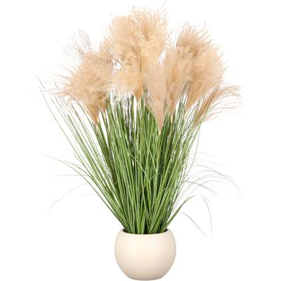 Kunstgras CREATIV GREEN "Grasbusch Pampas", grün, H:95cm, Obermaterial: 100% Kunststoff, Kunstpflanzen, mit üppigen Wedeln