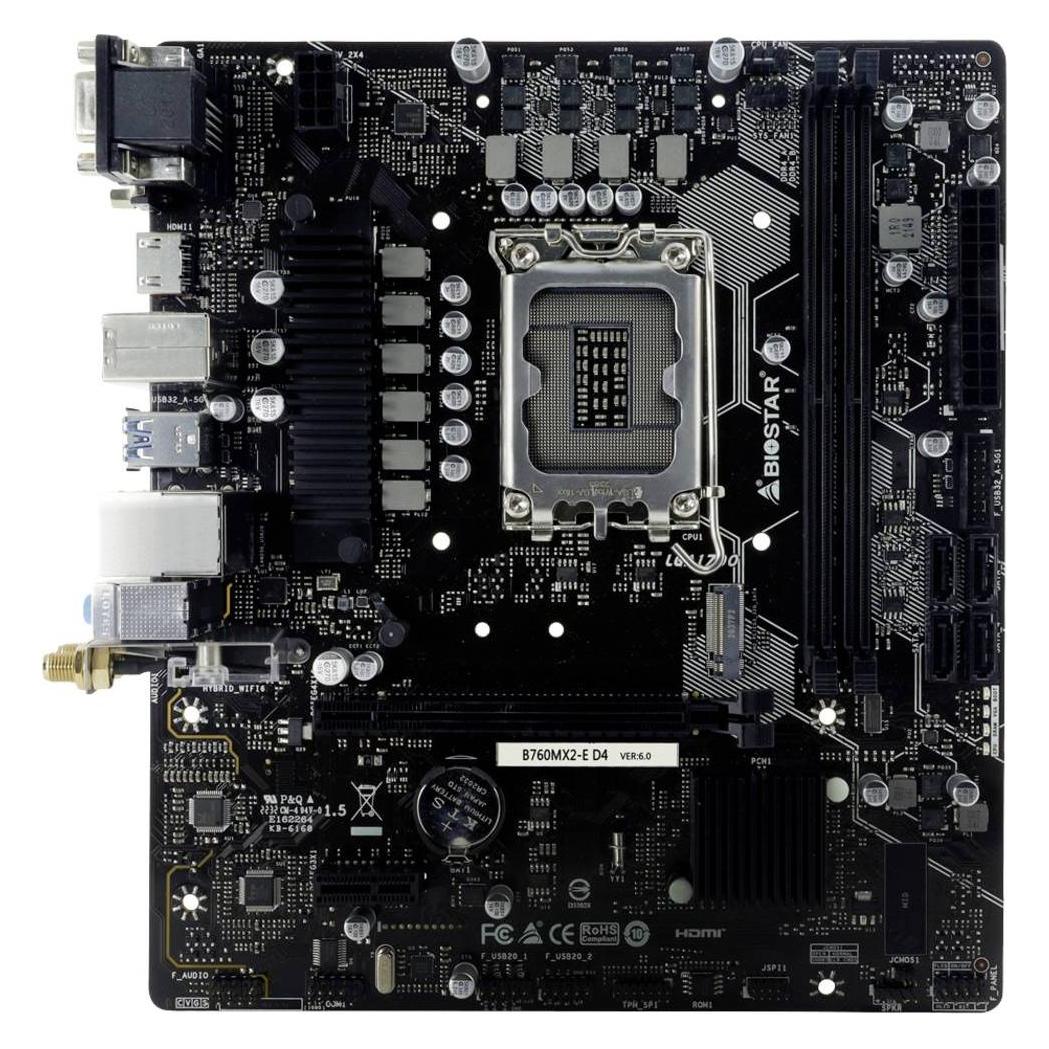 Biostar B760MX2-E (LGA 1700, Intel B760, mATX) (B760MX2E)