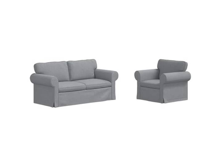 Todiikf 2-Teilig Couchset Modulsofa Ecksofa Hellgrau 175x82x80 cm Flexibles Polstermöbel für Wohnzimmer und Schlafzimmer mit abnehmbarem Bezug und ergonomischer Rückenlehne.