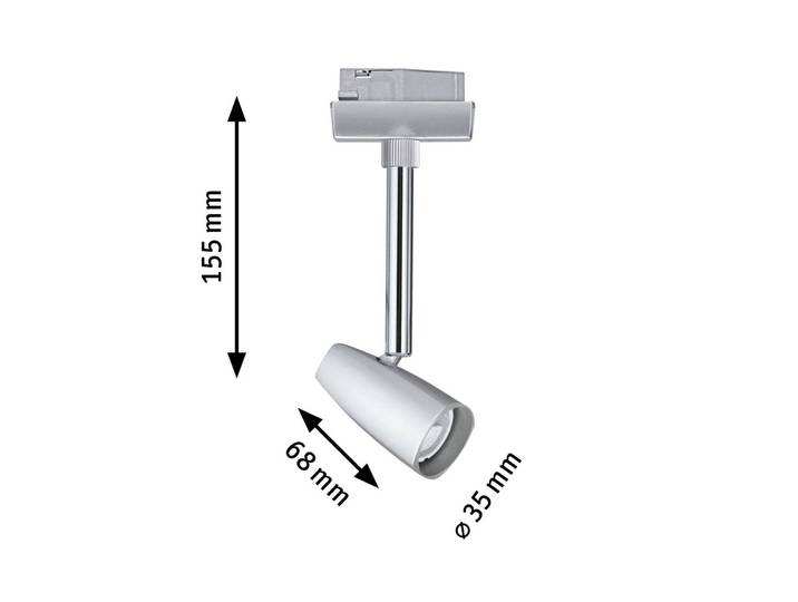 Paulmann URail Barelli Einzelspot, chrom Barelli, dimmbar, alu / grau / zink, für Wohn- / Esszimmer, Metall, Modern