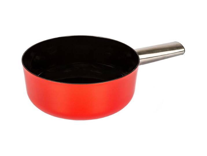 Stöckli Emotion Käsefonduecaquelon mit Inoxgriff 21cm Rot-Schwarz