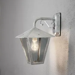 Konstsmide Wandleuchte BENU DOWN, E27 max. 100W, Stahl galvanisiert / Rauch-Acrylglas KON-435-320