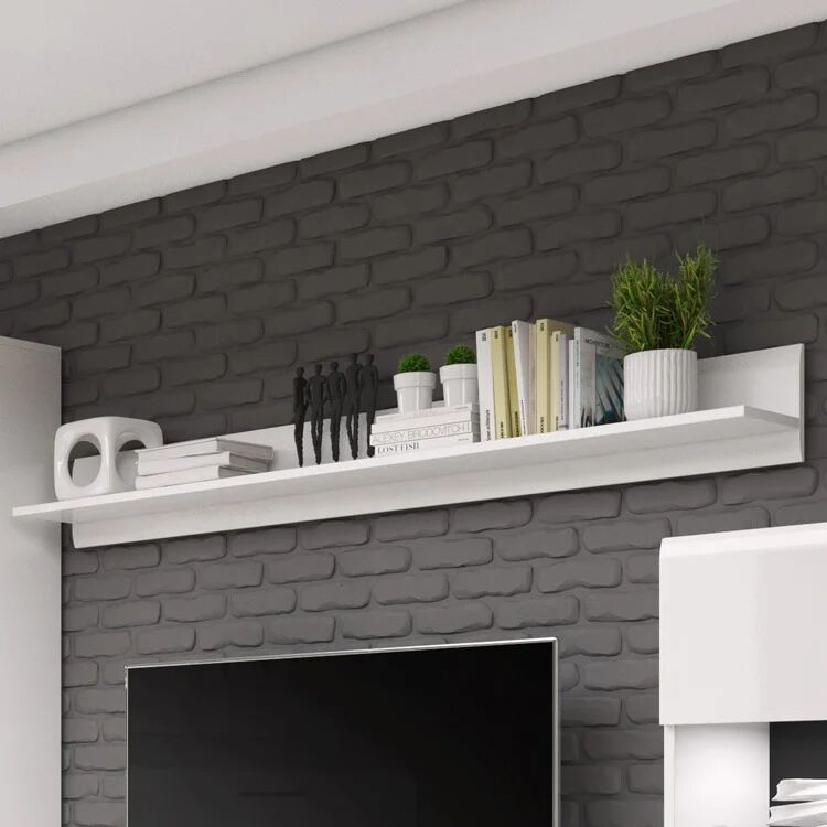 garneroarredamenti Mensola 180x22h cm da parete bianco opaco e lucido Maiorca