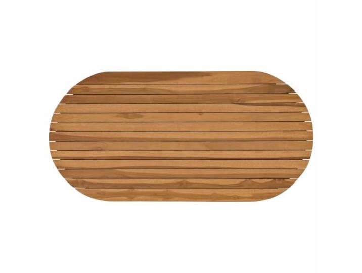HFXHIJXQ Ovale Tischplatte Massivholz Teak 100x50x3,5 cm Natur Robustes Teakholz für Garten, Balkon, Terrasse und Esszimmer. Vielseitige Holzplatte ohne Montage sofort einsatzbereit.