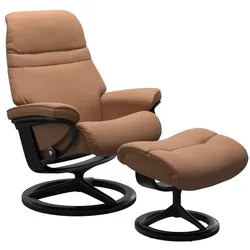 Stressless Sessel mit Hocker Sunrise Signature Leder Braun Batick Latte M (Medium)