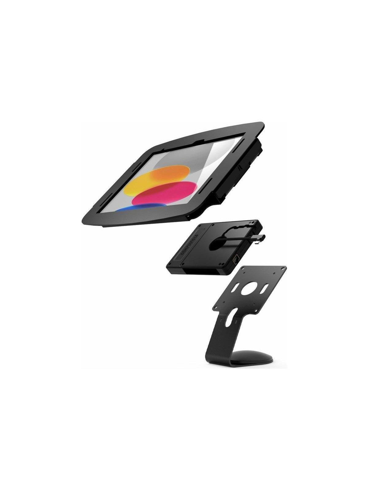 Compulocks iPad 10th-11th (A16) Gen Space Enclosure Core Counter Stand or Wall Mount Plus Hub Black - Max - recommended for