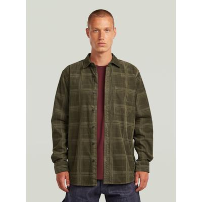 Langarmshirt G-STAR "One Pocket Regular Hemd", Herren, Gr. S, grün (combat gd laser check), Obermaterial: 100% Baumwolle, Shirts Langarmshirt