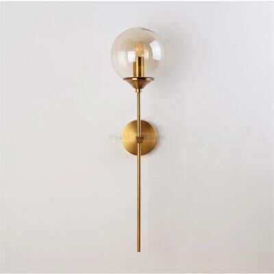 Uplift Treasures Nordic Long Arm LED Wall Lamp Modern Bedside Light cognac Color