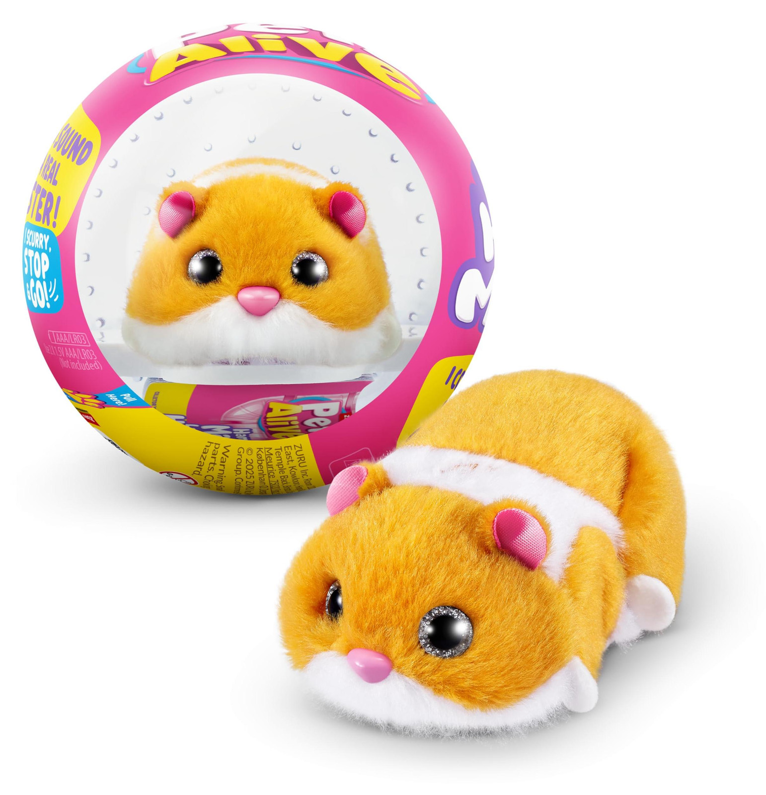 Pets Alive Hamster Mania interactief knuffeldier met meer dan 20 geluiden, oranje
