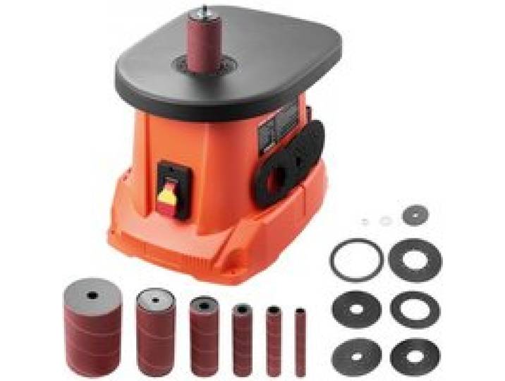 VEVOR Oszillierender Spindelschleifer, 2000 U/min Spindelschleifmaschine mit 6 Hülsen (12,7–76,2 mm), 16 mm Hub & 397x295 mm Gusseisentisch für Möbelveredelung, Kunsthandwerk & Holzbearbeitung